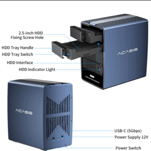 Acasis 4 Bay 2.5/3.5 Inch SATA/SAS to USB 3.0 Hard Drive Enclosure