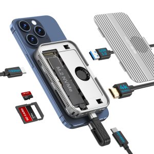 Acasis EC1401 10Gbps Magnetic M.2 NVMe SSD Enclosure & USB C Docking Station