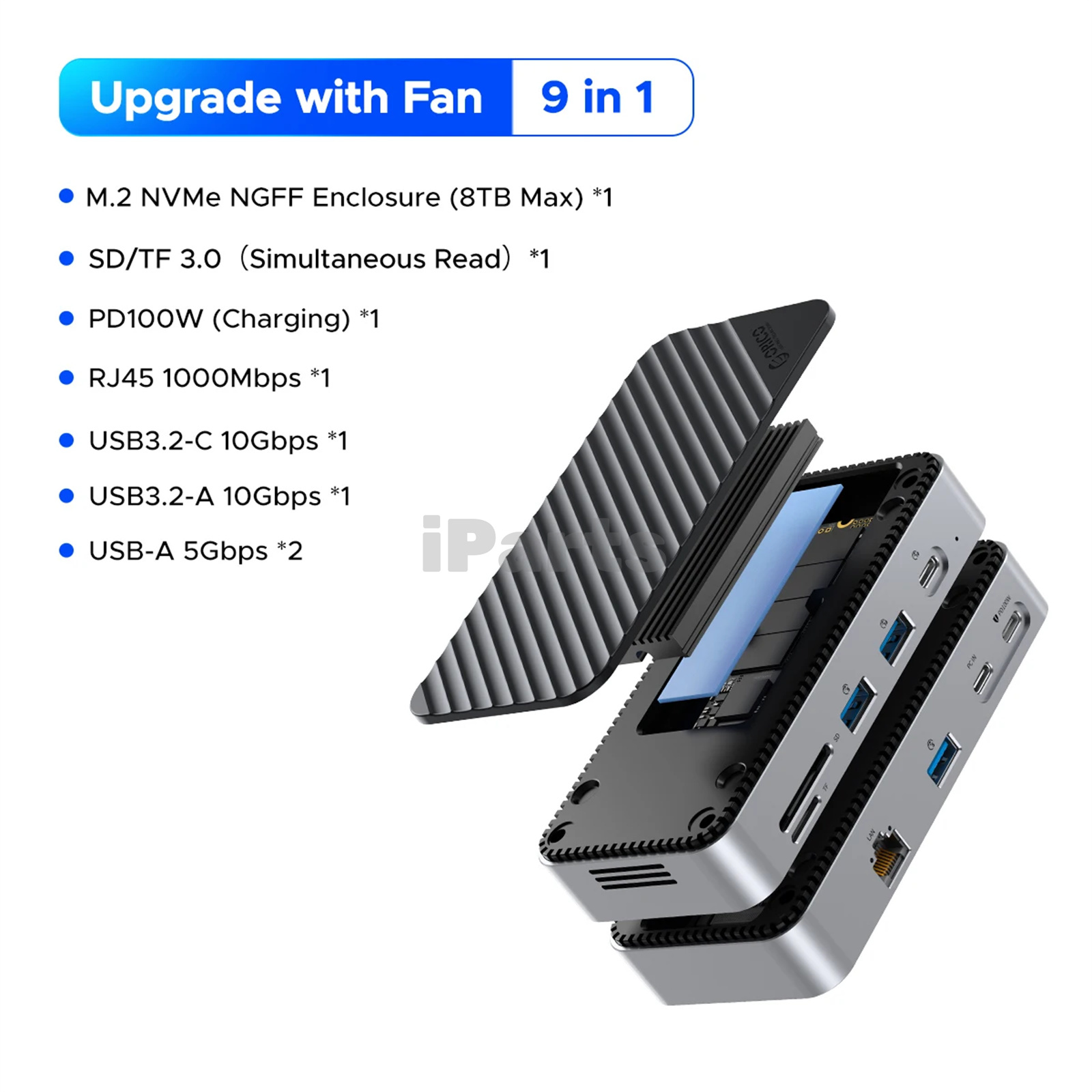 orico m2p7 bk ep m.2 ssd enclosure docking station