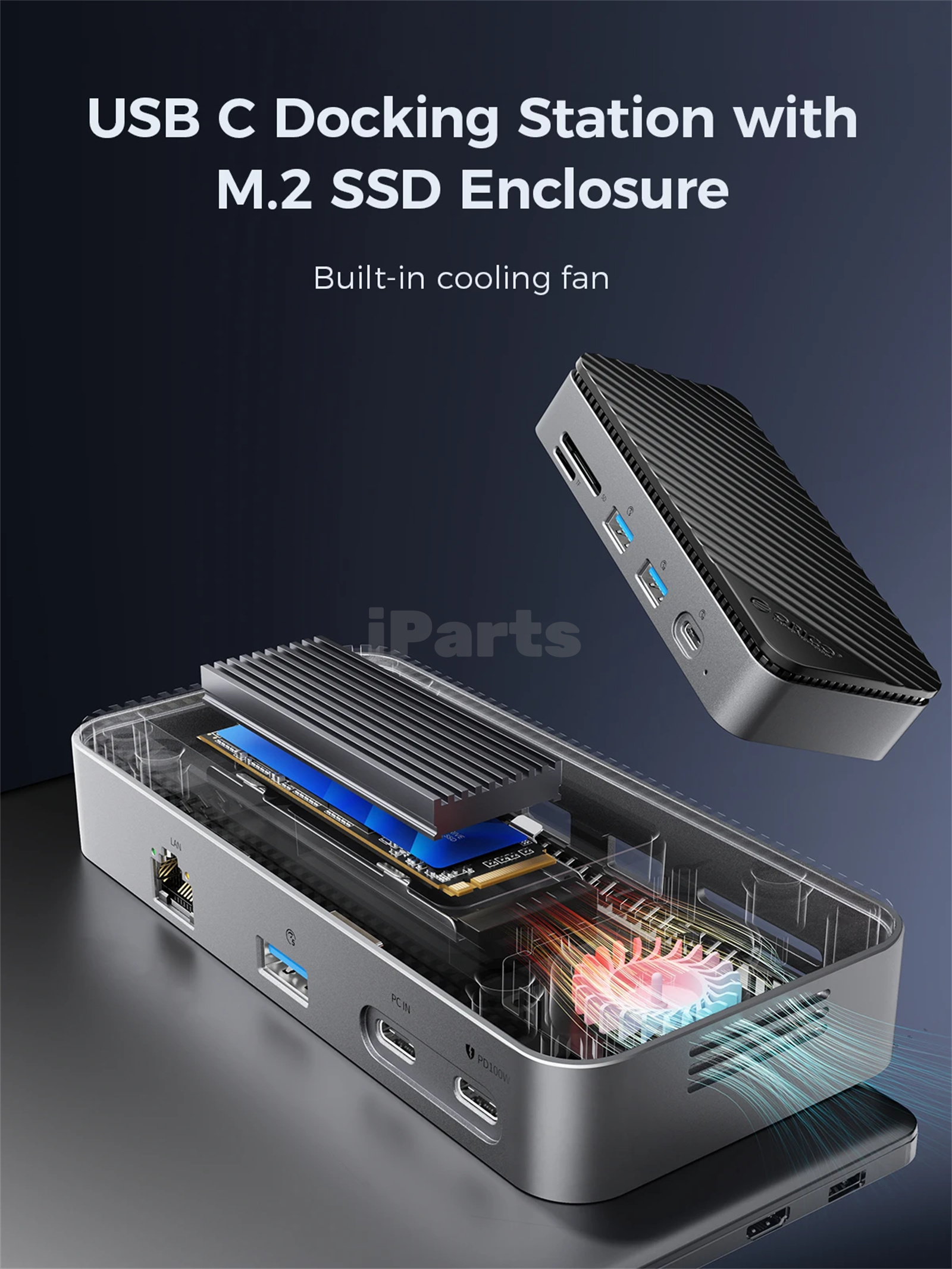 orico m2p7 bk ep m.2 ssd enclosure docking station