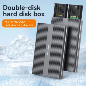 Blueendless Dual Bay M.2 NVME SATA SSD Enclosure