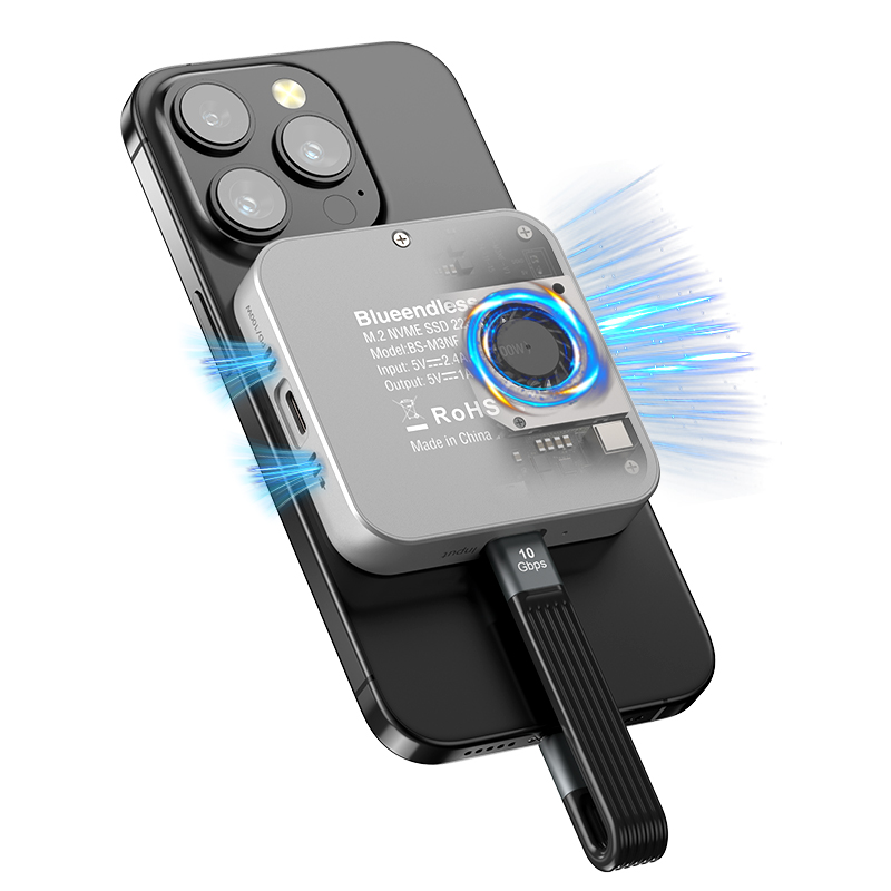 blueendless m3nf magnetic m.2 nvme ssd enclosure