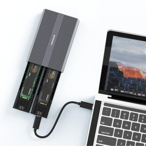Blueendless Dual Bay M.2 NVME SATA SSD Enclosure