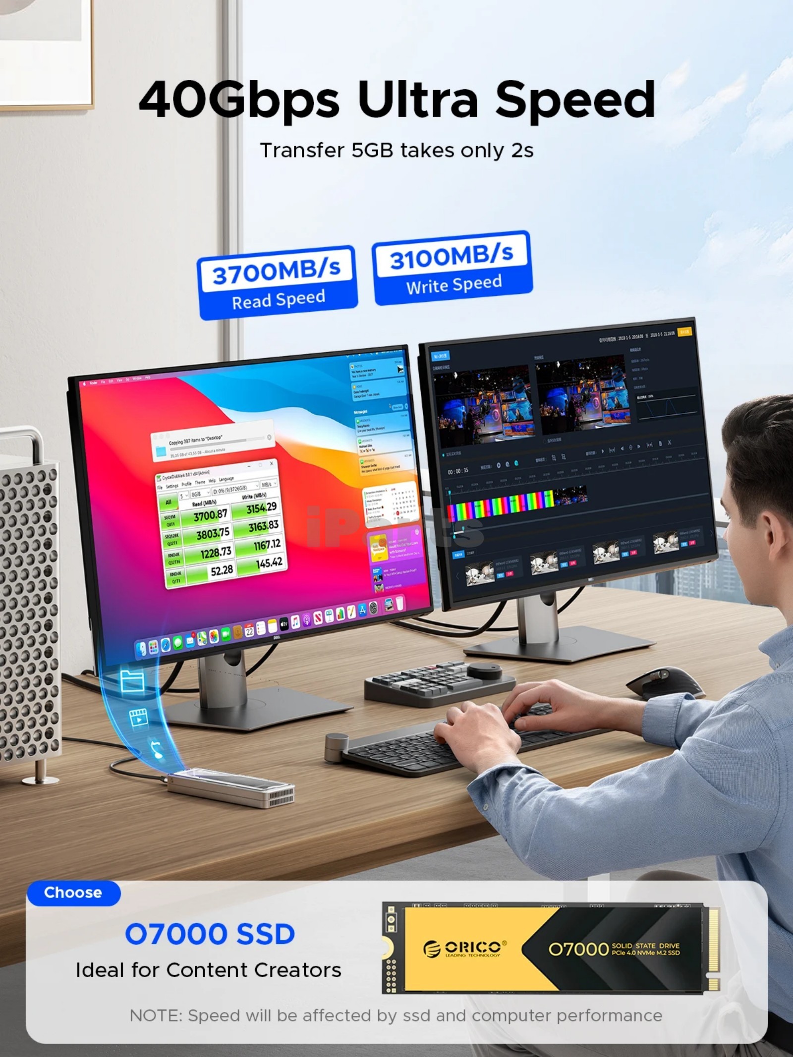 orico aagm2 u4 usb4 40gbps nvme m.2 ssd enclosure