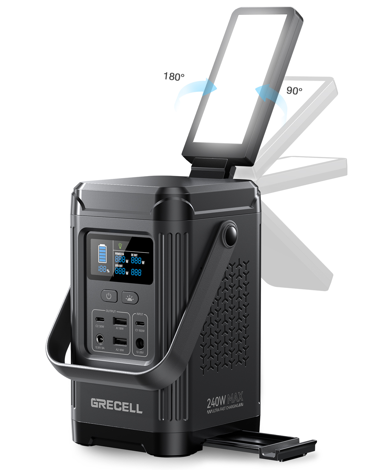 grecell 240w 12000mah mini outdoor portable lifepo4 portable power station