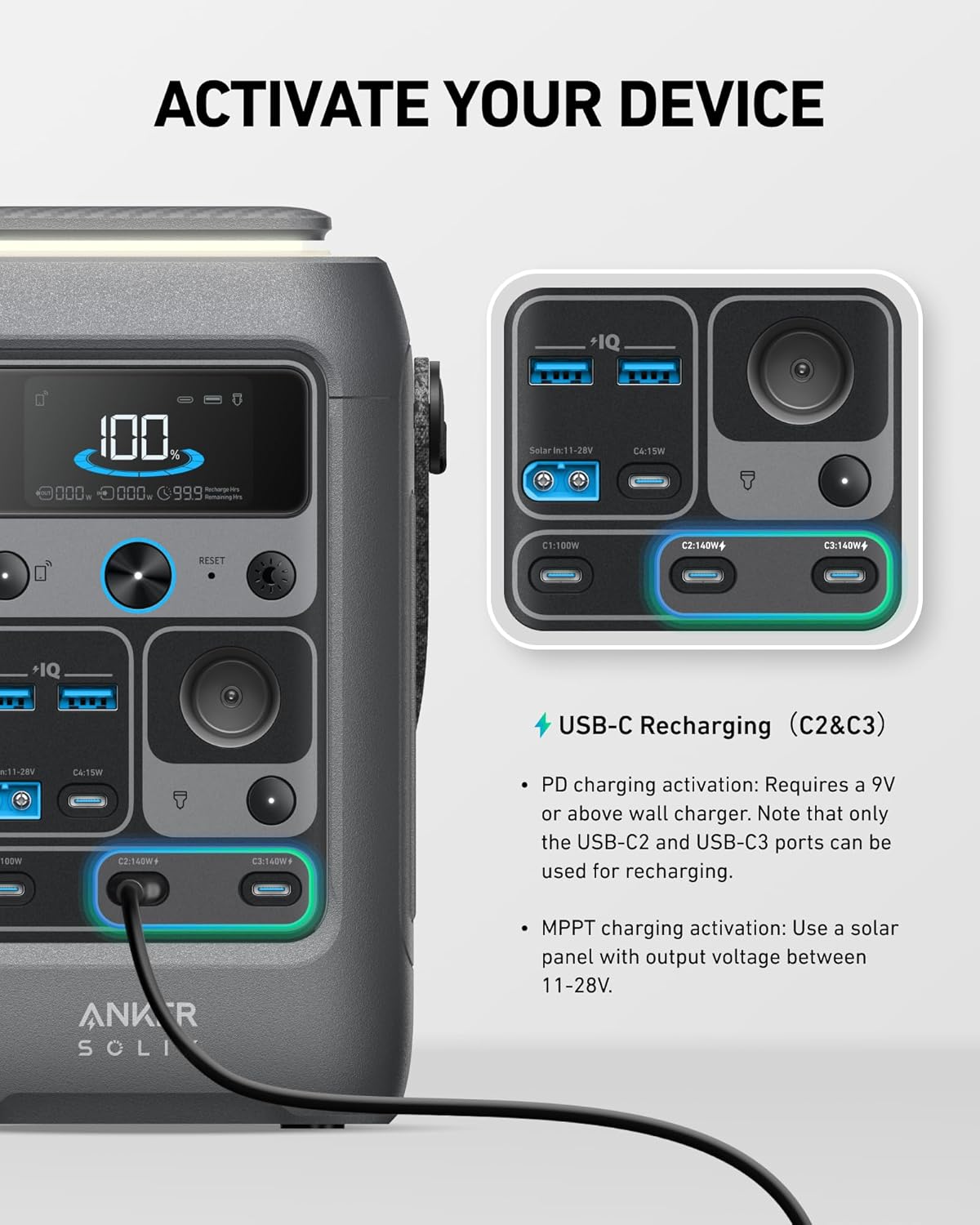 anker solix c300 dc power bank station 288wh