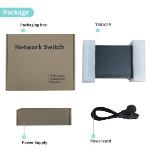 GXCOM TS8108PM 8-Port Gigabit Managed 24V Passive PoE Switch