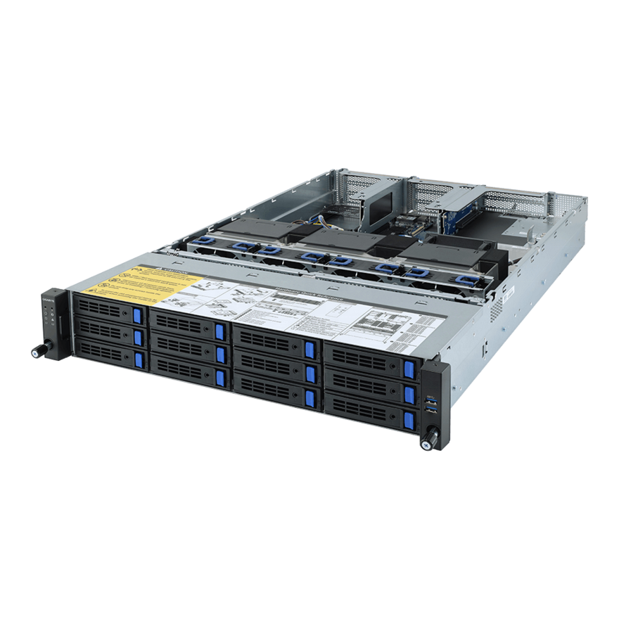 Gigabyte R282-Z93 - 2U Server gigabyte r282 z93 2u amd epyc 12x sas bays dual port ethernet 1000w psus