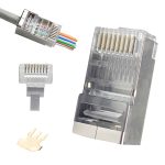 ethernet stp cable shielded 8 pin 8p8c modular plug network cat6 rj45 pass through connector