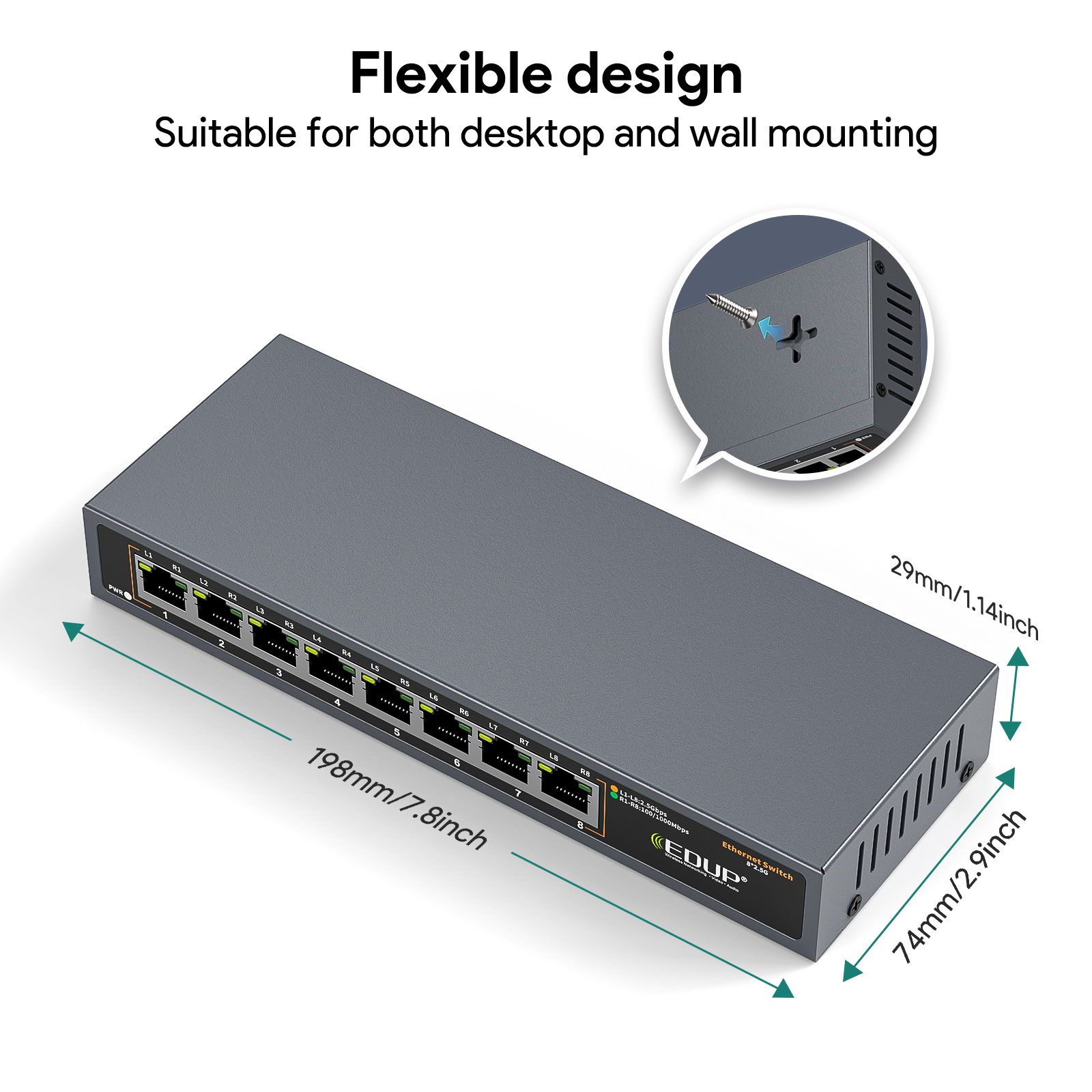 edup ep sg7820 8 port 2.5 gigabit ethernet switch