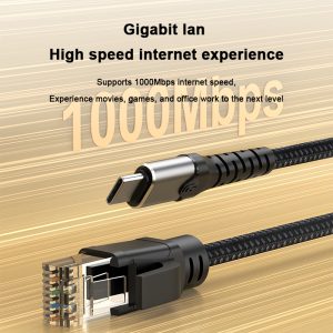 1000Mbps USB C to RJ45 Gigabit LAN Network Adapter Type C to Ethernet Cable