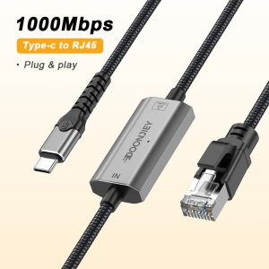 1000Mbps USB C to RJ45 Gigabit LAN Network Adapter Type C to Ethernet Cable