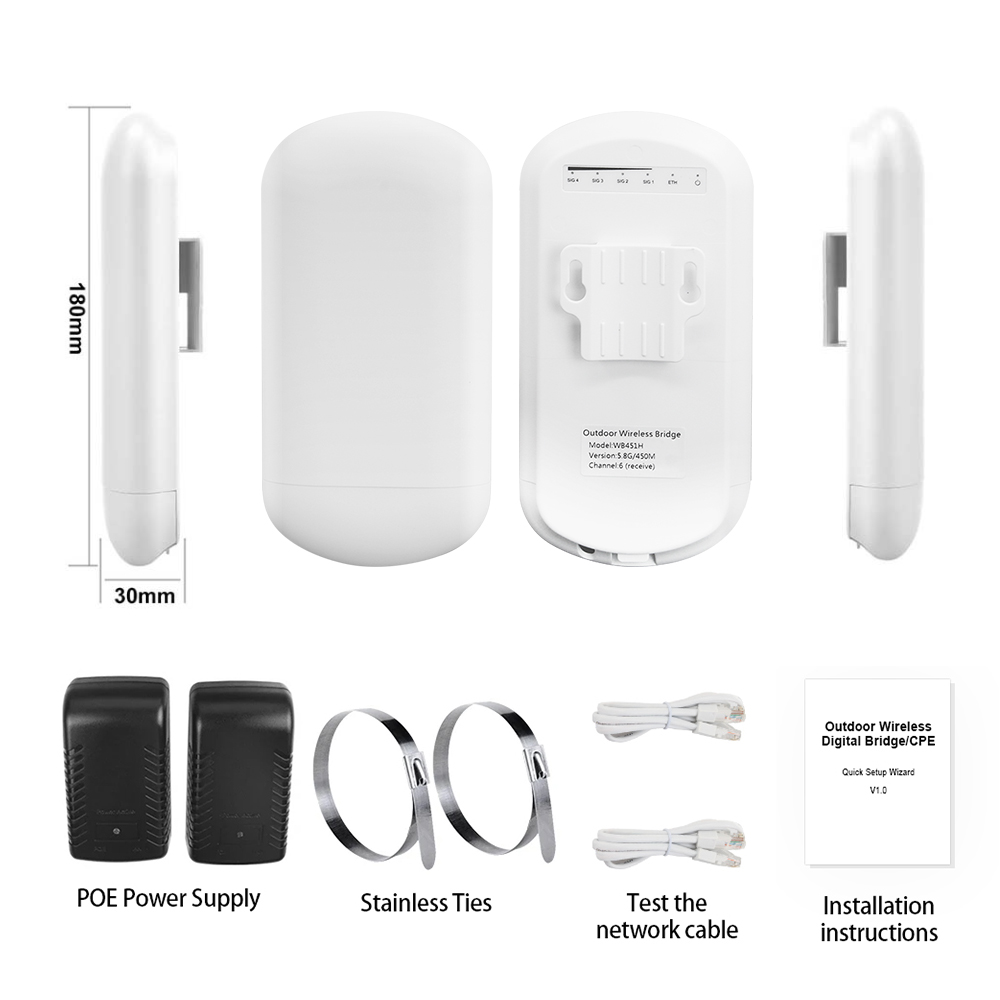 mosslink 1 2km 5.8ghz outdoor wireless bridge