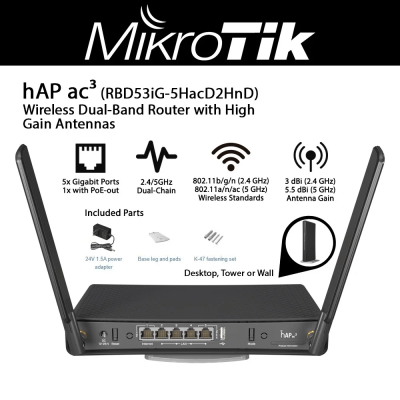mikrotik rbd53ig 5hacd2hnd hap ac3 wireless dual band router