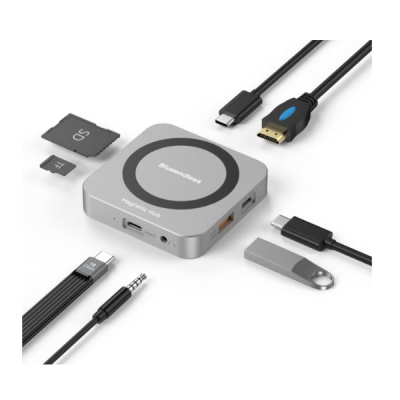 blueendless magnetic 9 in 1 usb c hub with m.2 nvme ssd enclosure